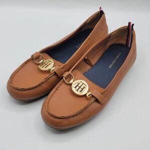 Tommy Hilfiger Logo Horsebit Leather Loafers, Womens 9